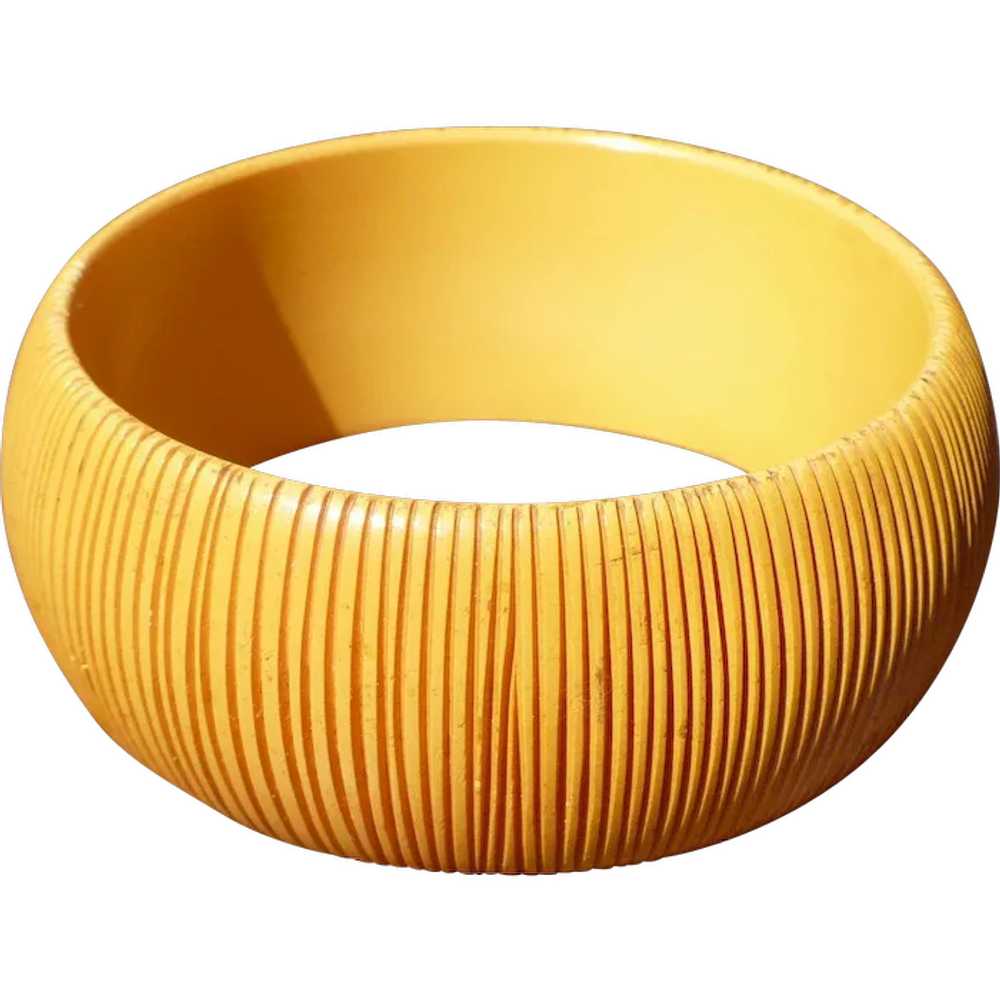 Bakelite Carved Bracelet - image 1