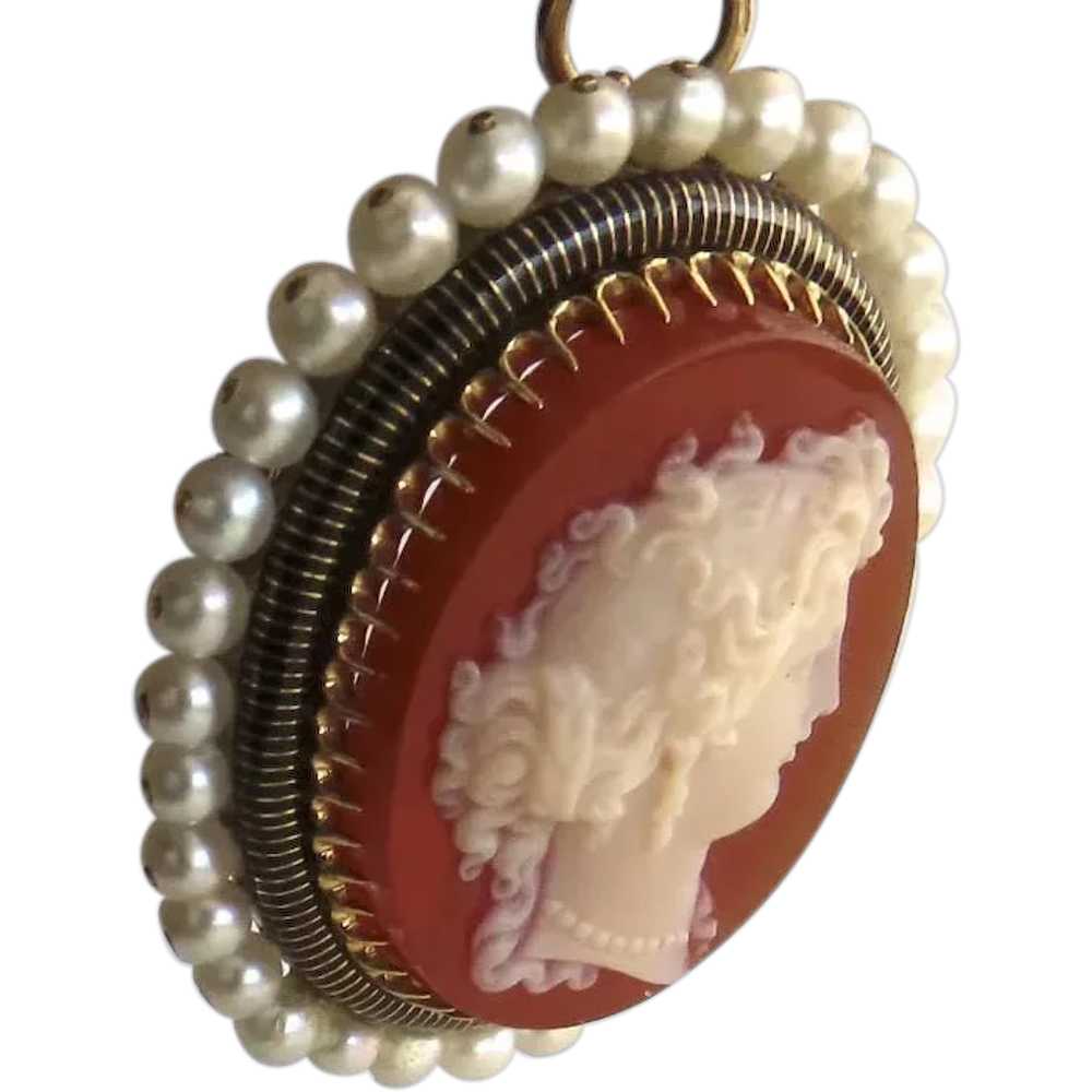 Hard Stone Cameo Superbly Carved Profile Woman Pe… - image 10