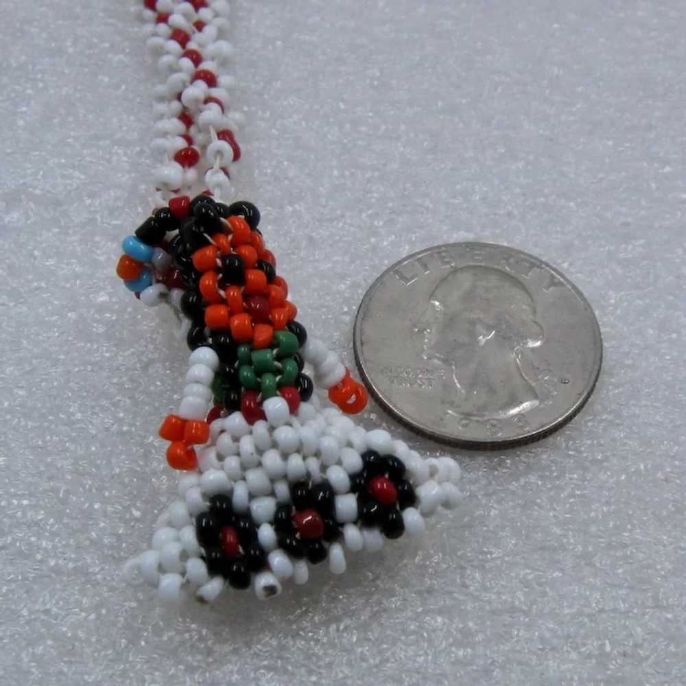 Beaded Navajo Woman Necklace Flower Bead Chain 24" - image 6