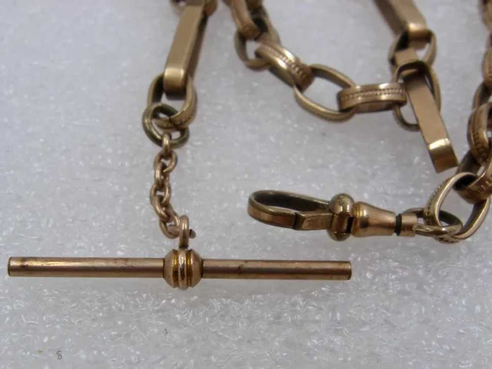 Late 1800s Big Fancy Link GF Watch Chain - image 3
