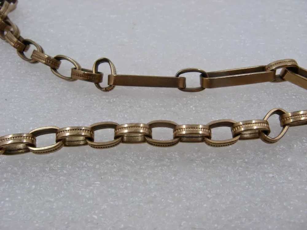 Late 1800s Big Fancy Link GF Watch Chain - image 5