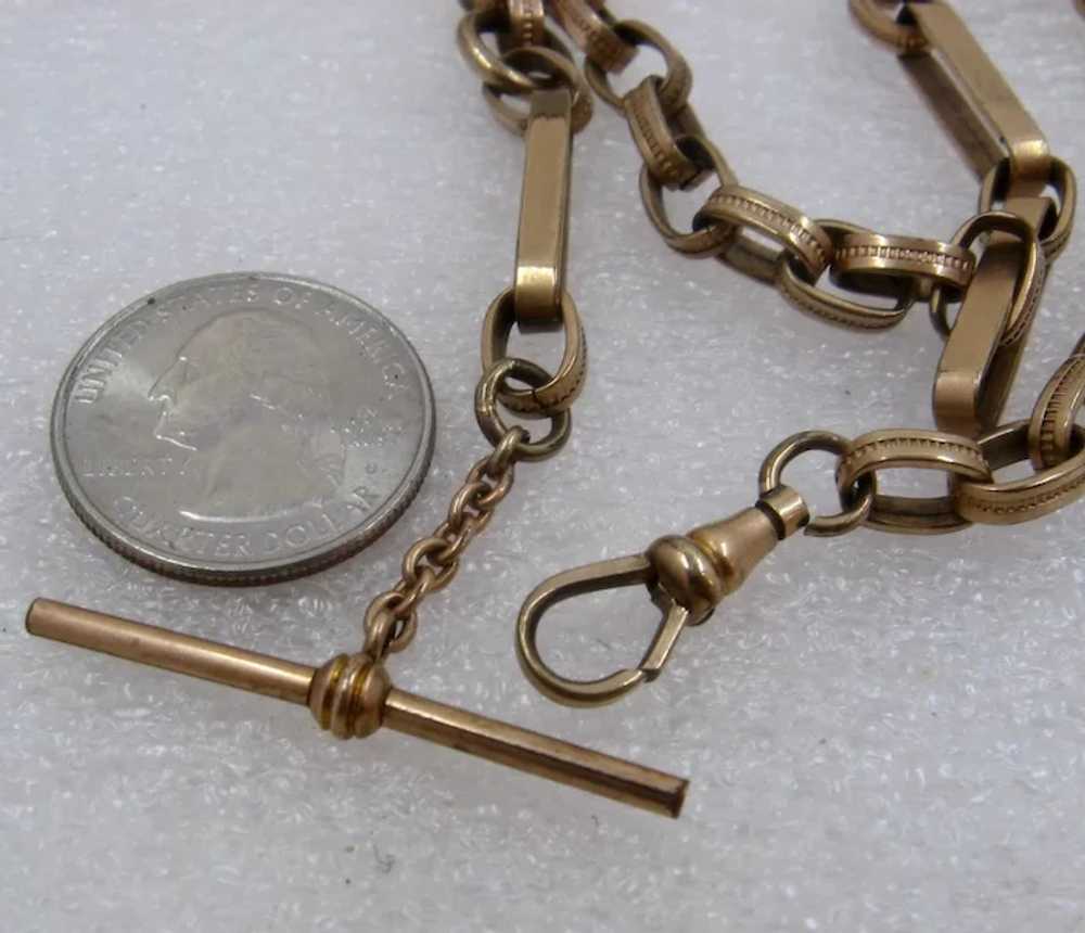 Late 1800s Big Fancy Link GF Watch Chain - image 6