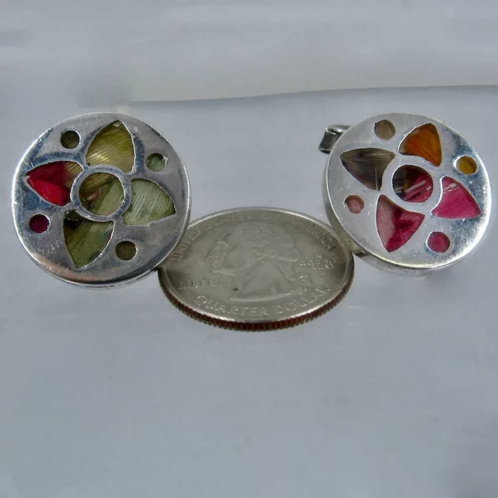 Vintage Sterling Butterfly Wing Inlay Cufflinks - image 11