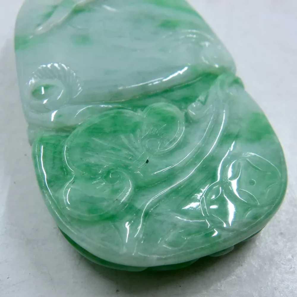 18K Apple Green Jadeite Running Deer Peach Bat Pe… - image 10