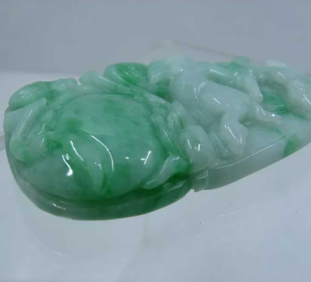 18K Apple Green Jadeite Running Deer Peach Bat Pe… - image 6