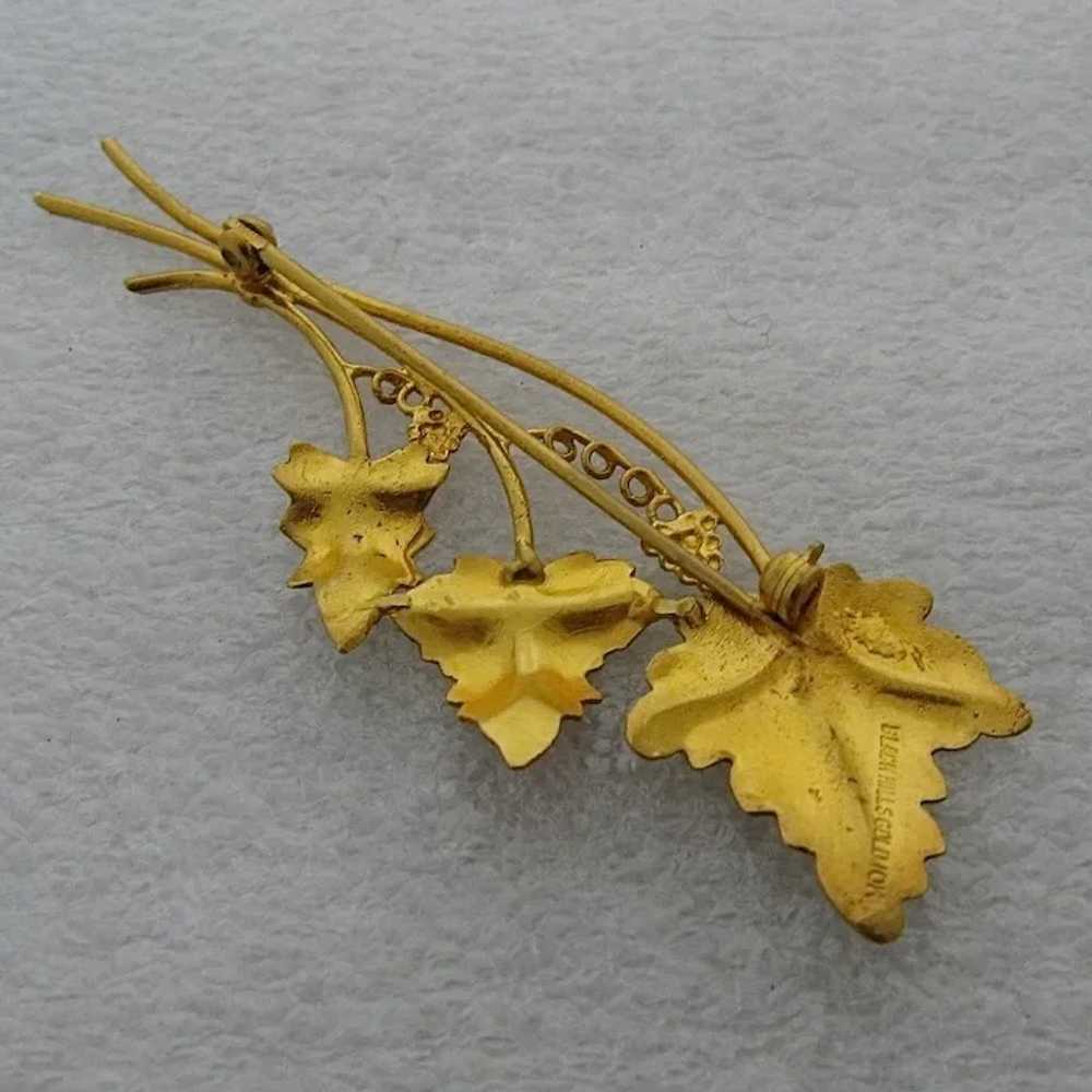 Vintage 10K Black Hills Gold Leaves & Grapes Pin - image 4