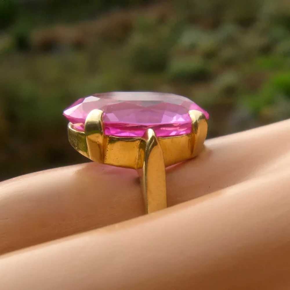 Vintage 14K Pink Sapphire Cocktail Ring 15 Carats… - image 12