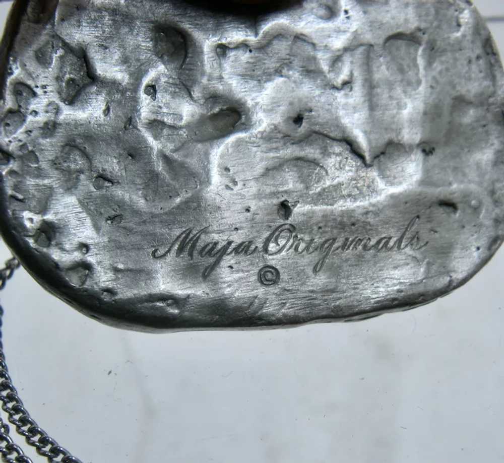 Maya Originals Pewter Flautist Necklace 24 1/2" - image 7
