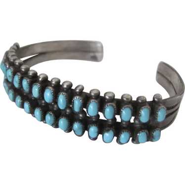 Vintage Sterling Turquoise Bracelet Native Americ… - image 1