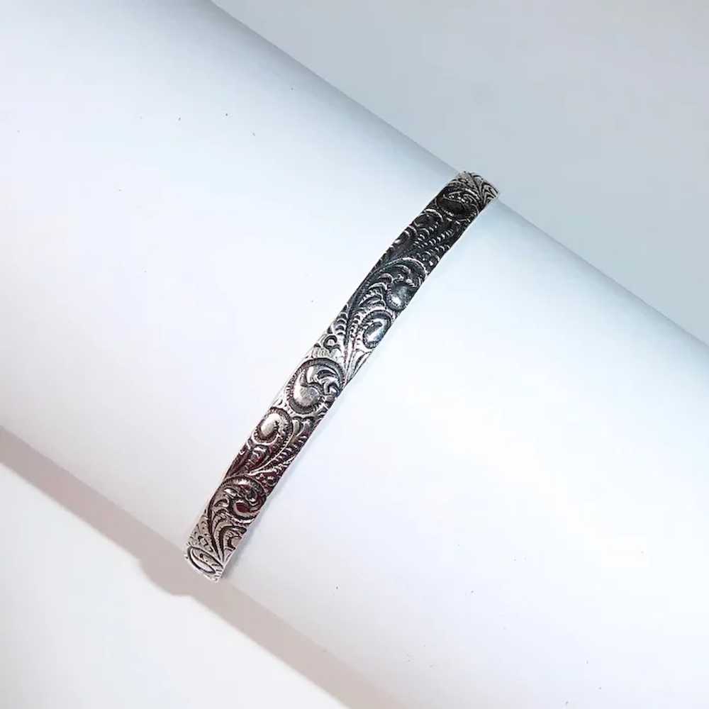 Danecraft Sterling Embossed Paisley Patterned Ban… - image 10