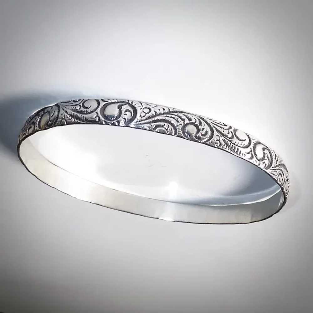 Danecraft Sterling Embossed Paisley Patterned Ban… - image 11