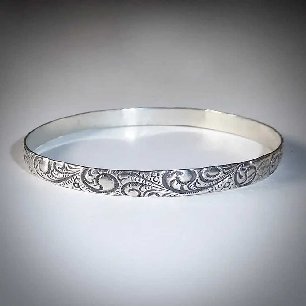 Danecraft Sterling Embossed Paisley Patterned Ban… - image 12