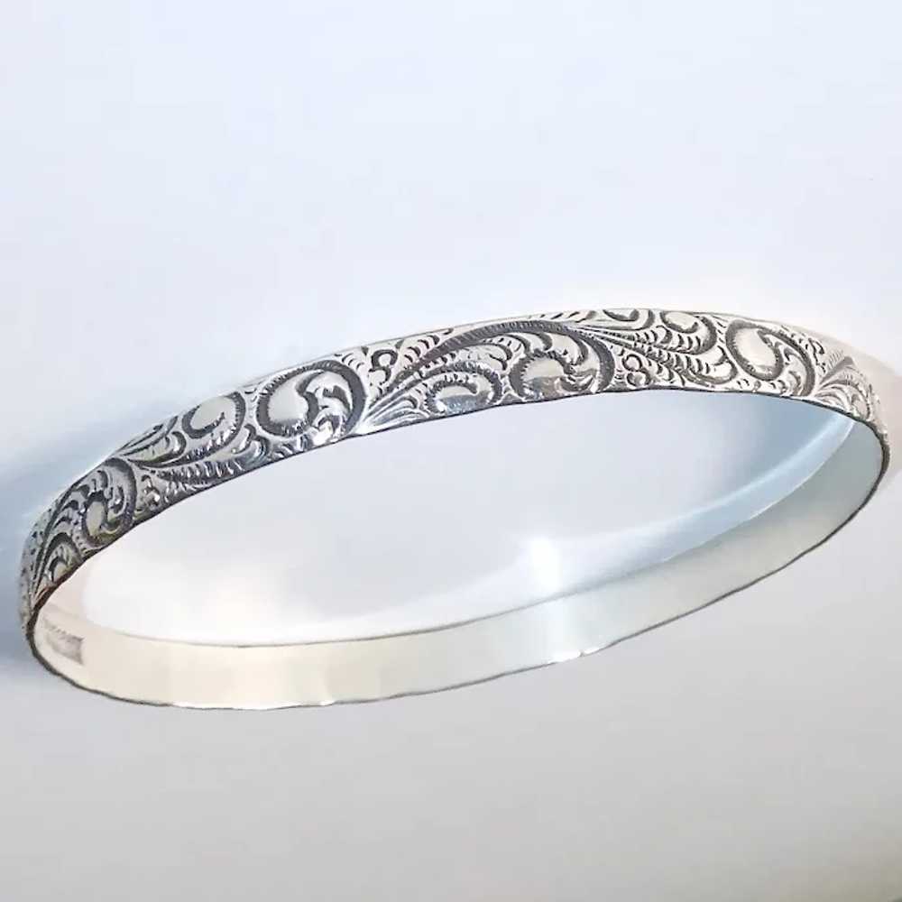 Danecraft Sterling Embossed Paisley Patterned Ban… - image 2