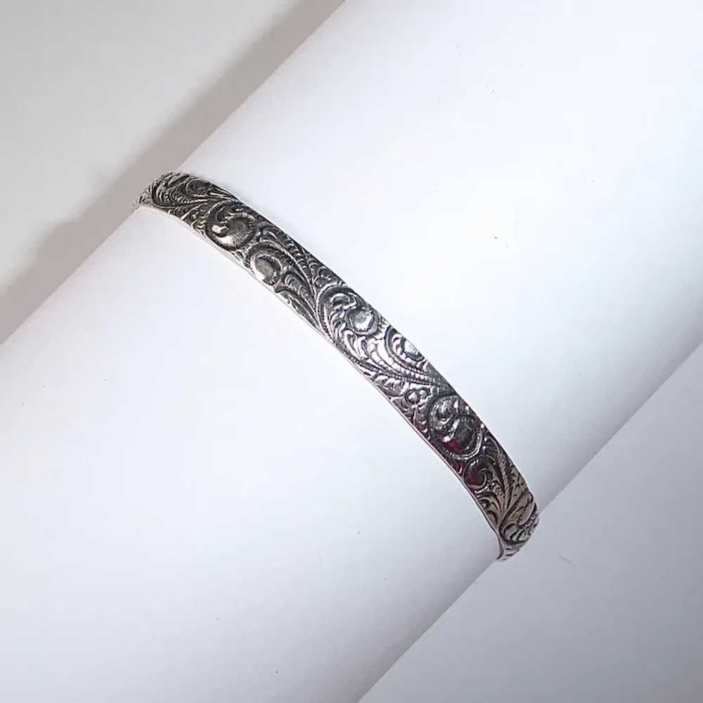 Danecraft Sterling Embossed Paisley Patterned Ban… - image 3