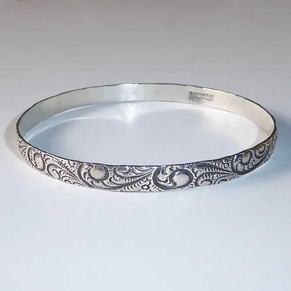 Danecraft Sterling Embossed Paisley Patterned Ban… - image 4