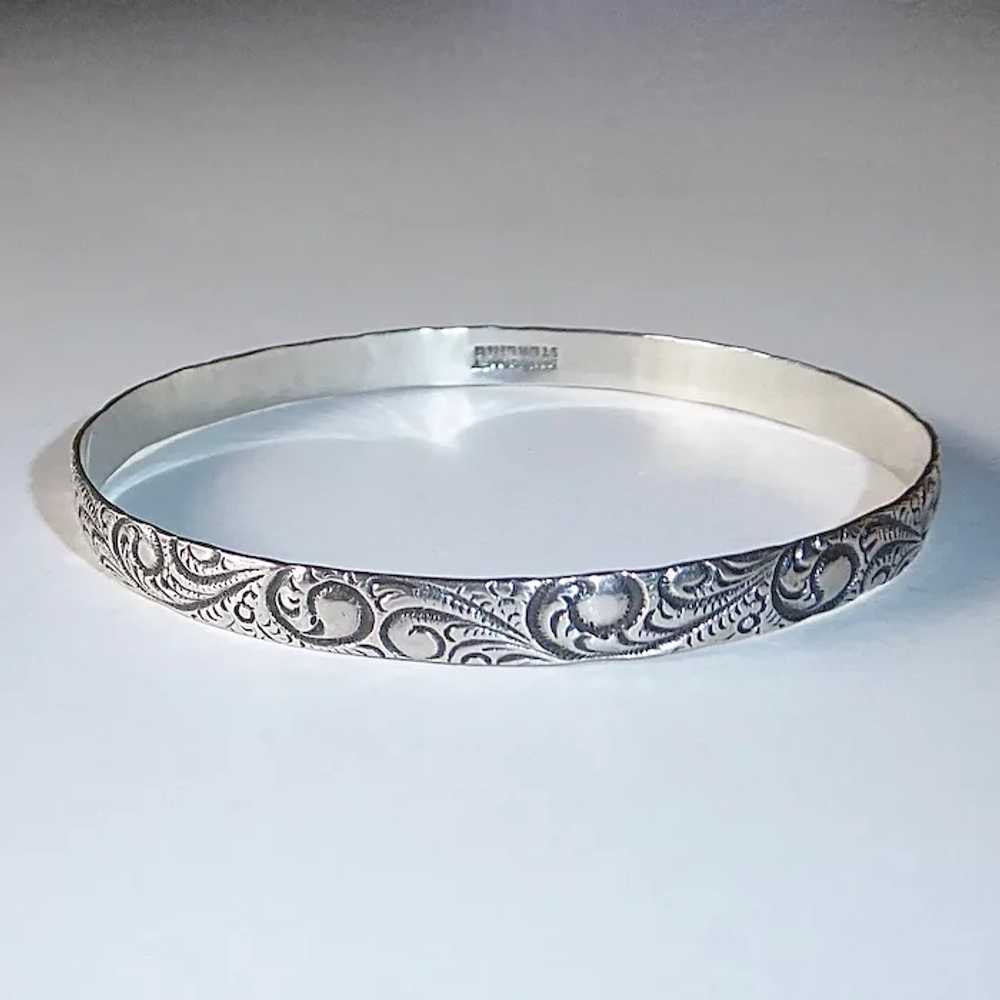 Danecraft Sterling Embossed Paisley Patterned Ban… - image 7