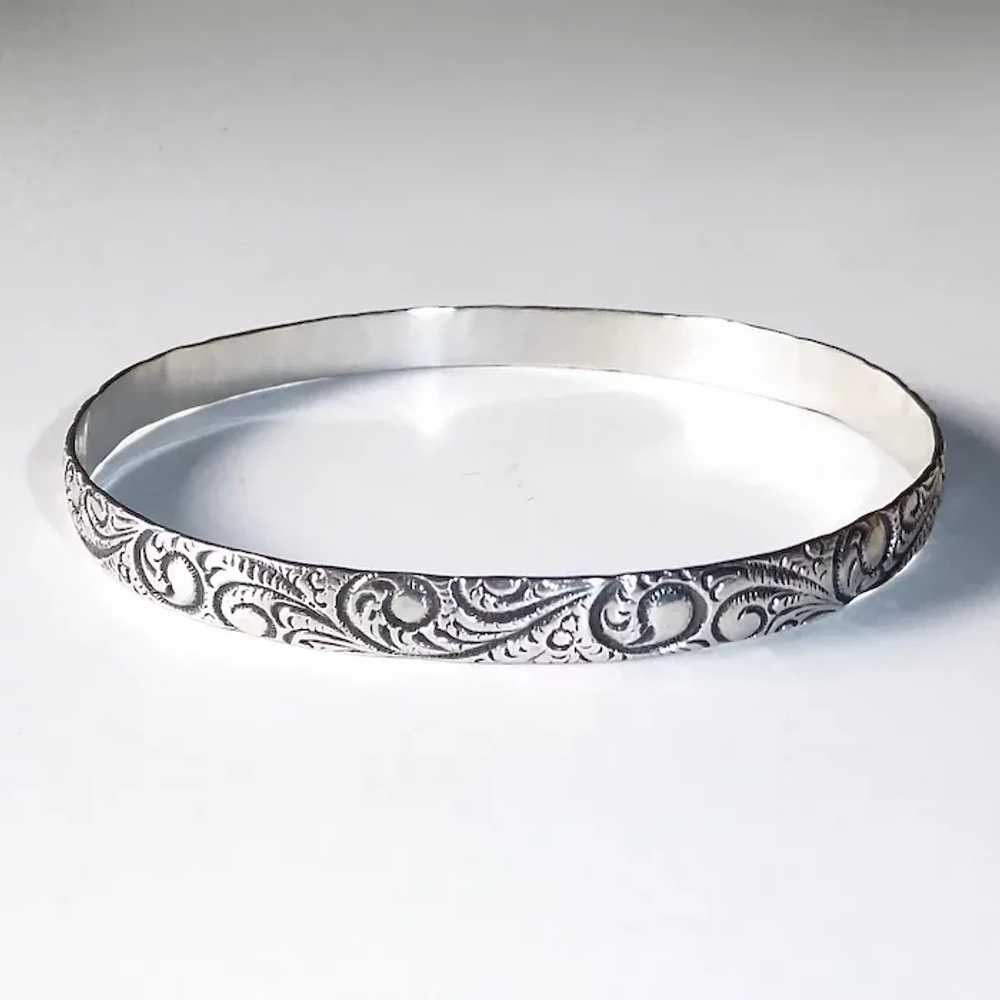 Danecraft Sterling Embossed Paisley Patterned Ban… - image 9