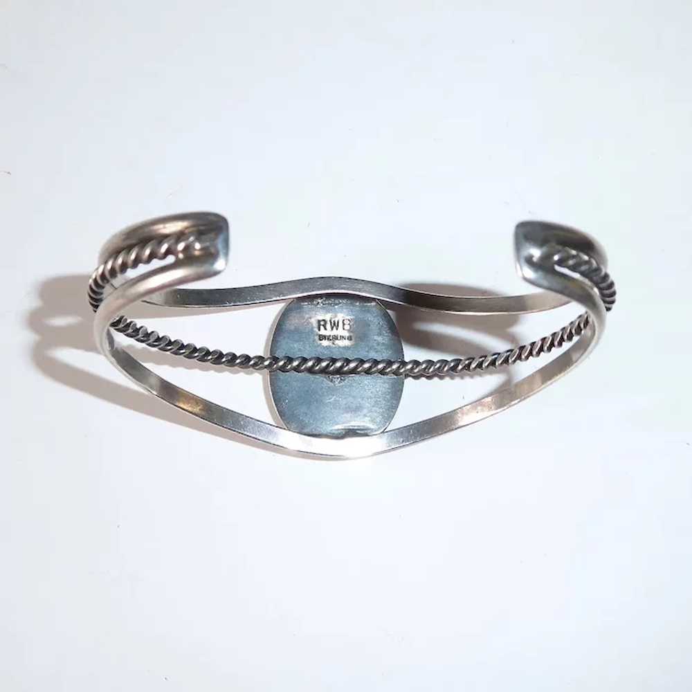 Native American Signed Sterling Cuff Bracelet w S… - image 10