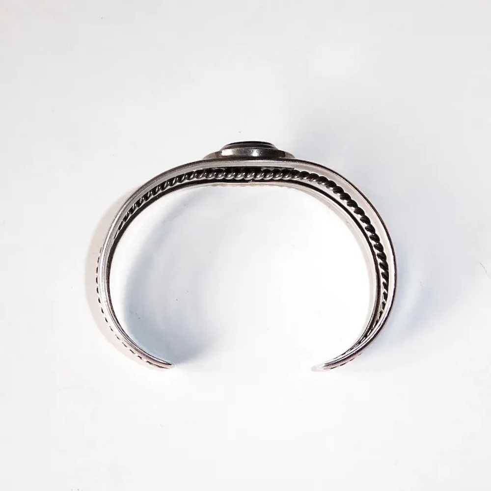 Native American Signed Sterling Cuff Bracelet w S… - image 9