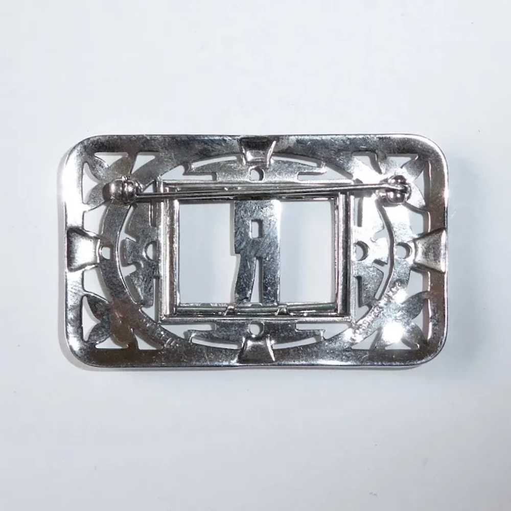 Art Deco Sterling & Marcasite Sparkling R Initial… - image 11