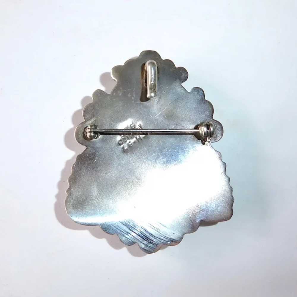 Mexican Sterling Large Agate Pin/Pendant - image 9