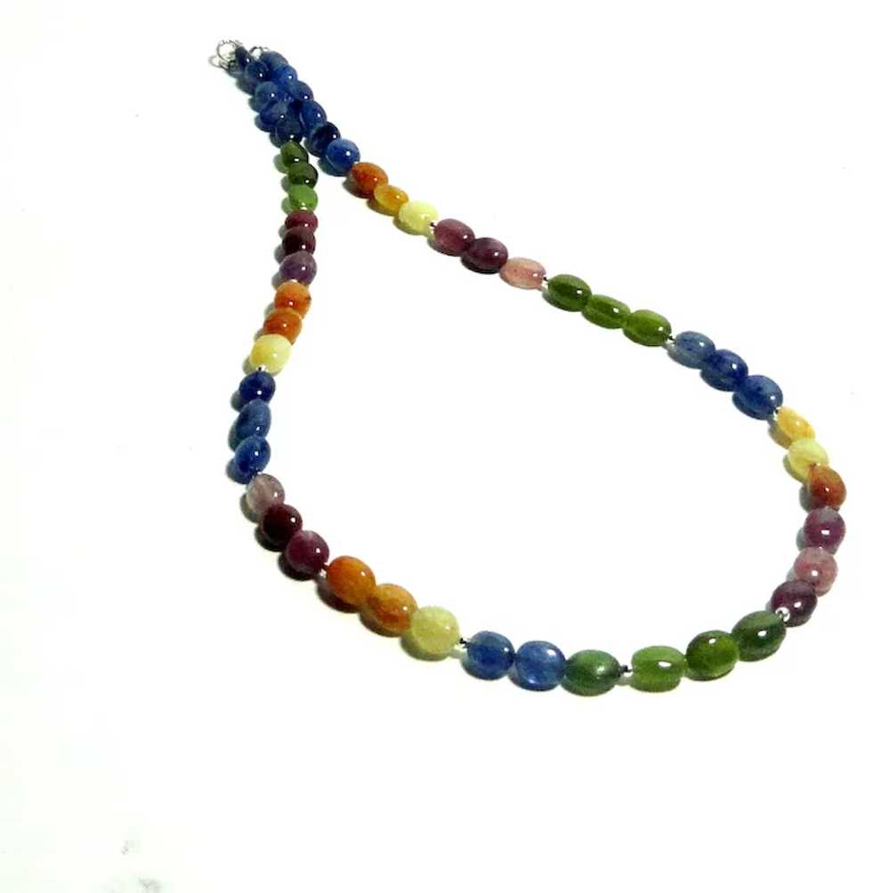 JFTS Multi Colored Sapphire Beaded Necklace - image 2