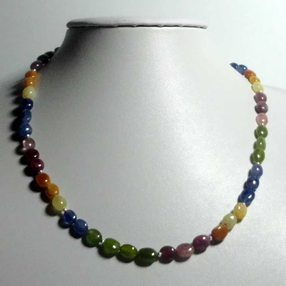 JFTS Multi Colored Sapphire Beaded Necklace - image 3