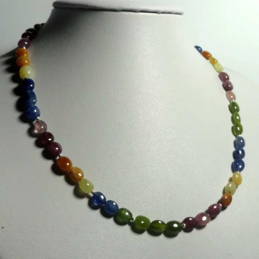 JFTS Multi Colored Sapphire Beaded Necklace - image 4