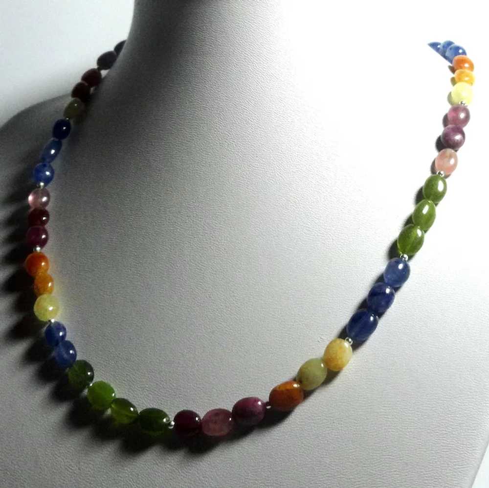 JFTS Multi Colored Sapphire Beaded Necklace - image 5