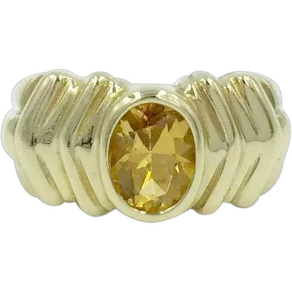 Citrine 14K Yellow Gold Vintage Gemstone Ring - image 1