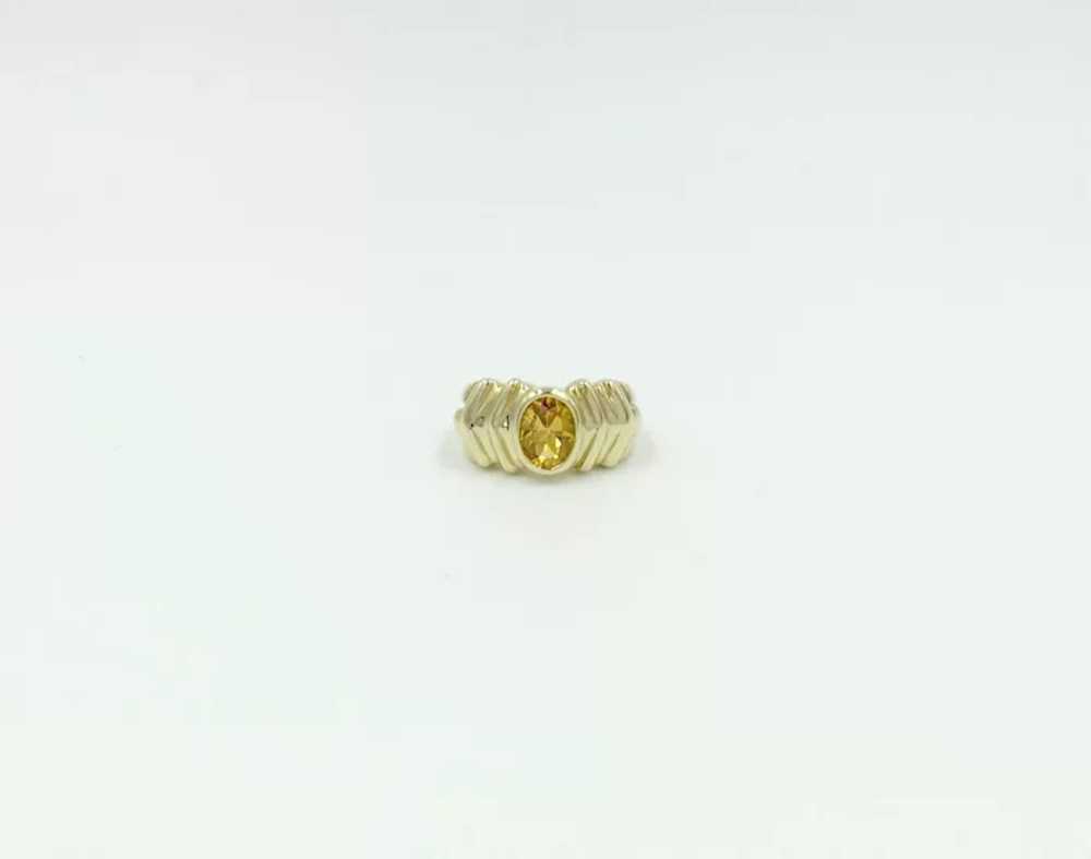 Citrine 14K Yellow Gold Vintage Gemstone Ring - image 2