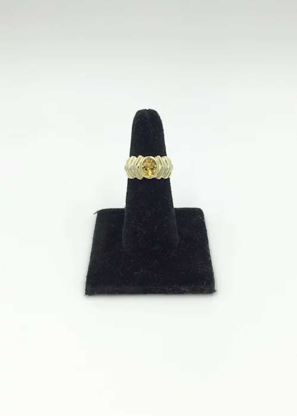 Citrine 14K Yellow Gold Vintage Gemstone Ring - image 3