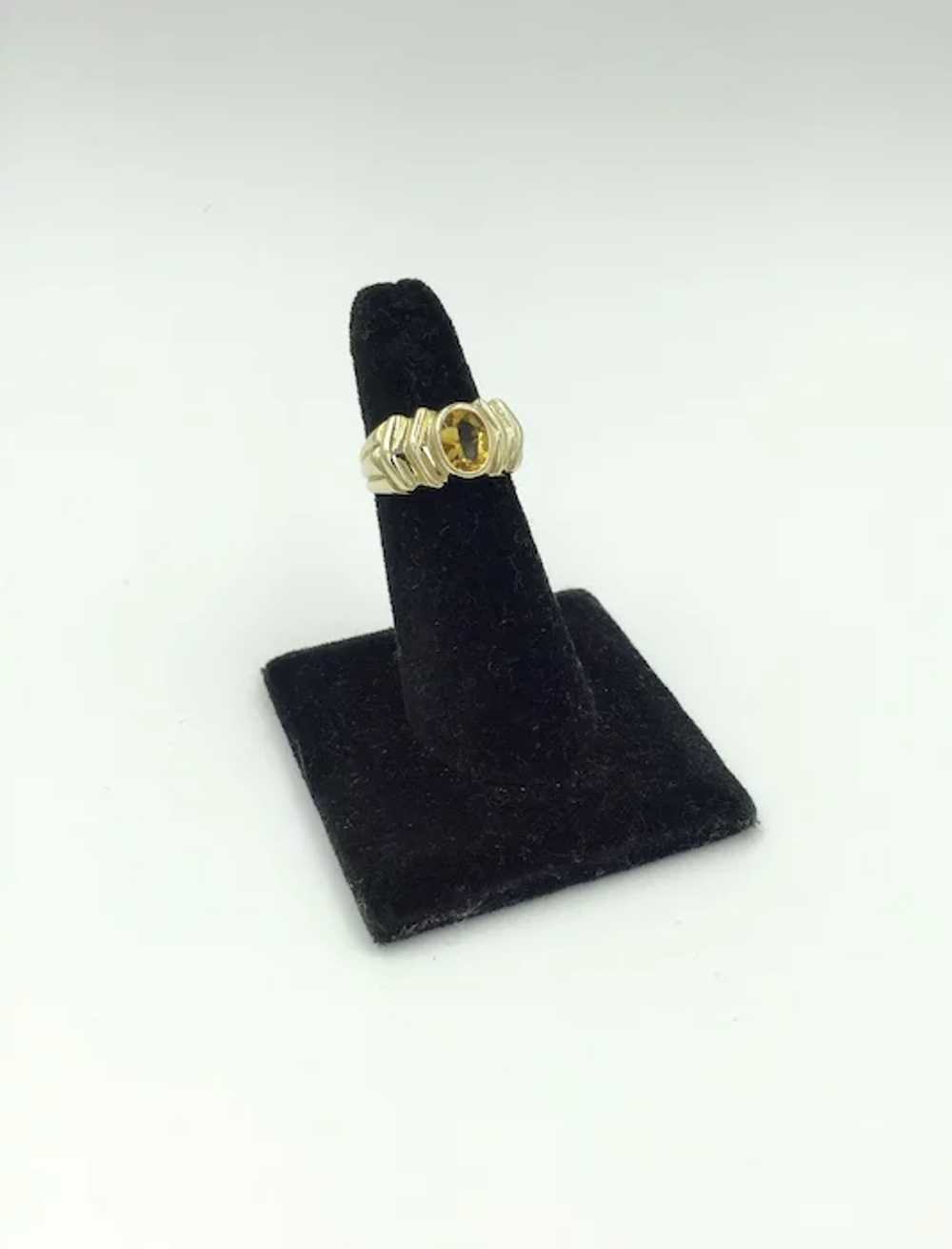 Citrine 14K Yellow Gold Vintage Gemstone Ring - image 5