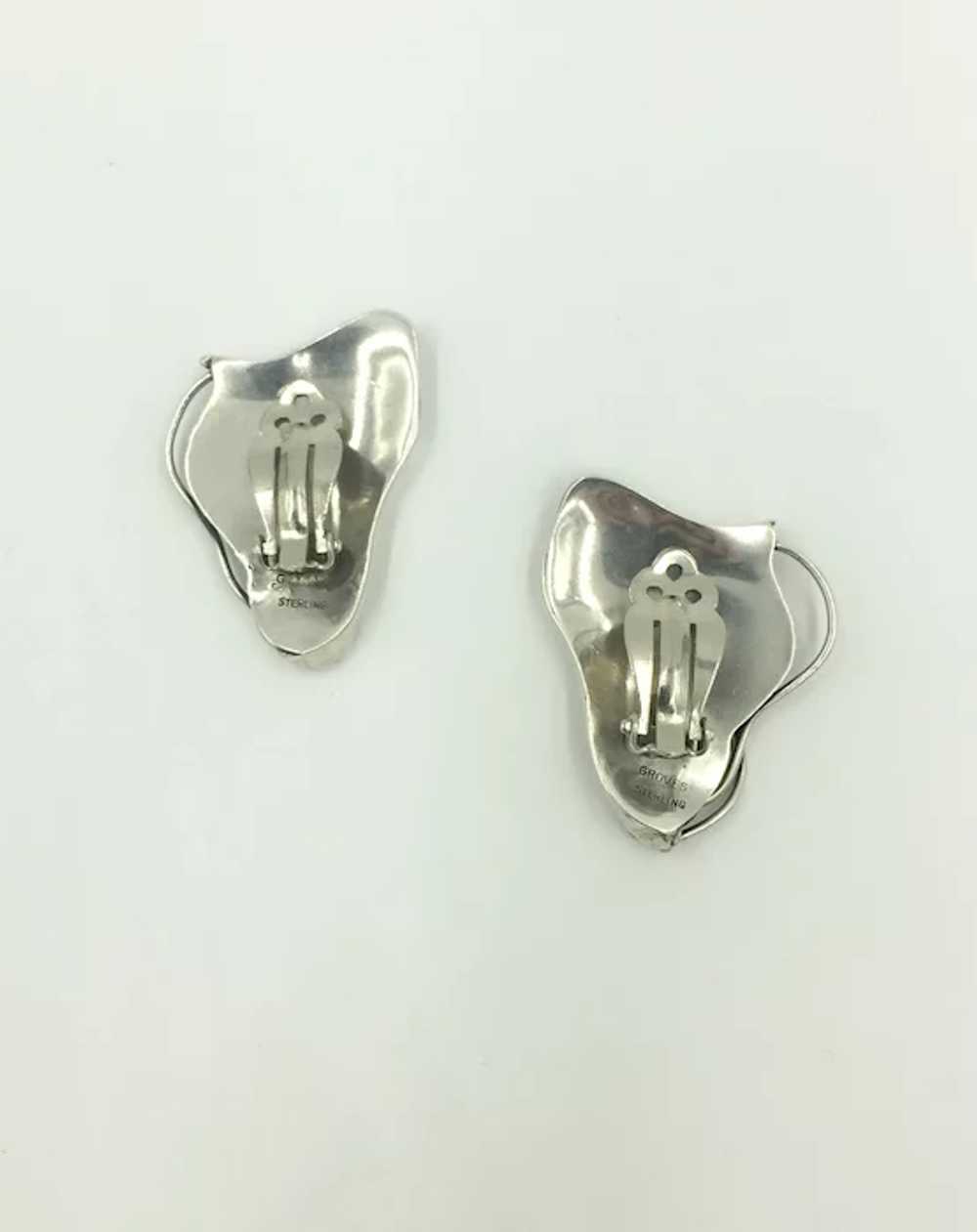 Vintage Sterling Silver Designer Clip Earrings Ar… - image 6