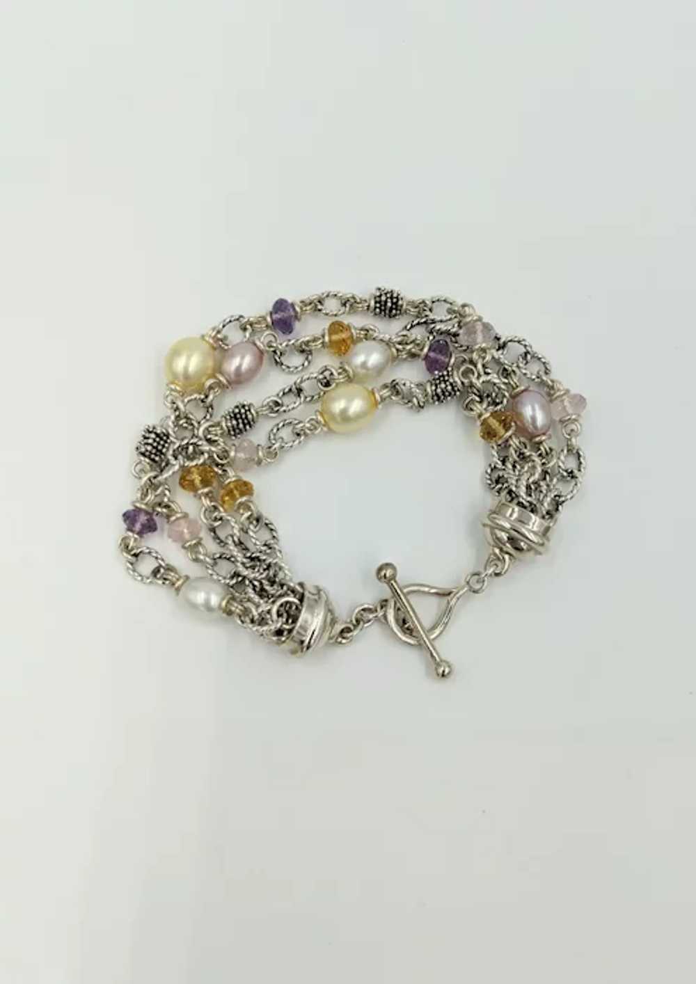 Michael Dawkins Sterling Silver Pearl Pink White … - image 3