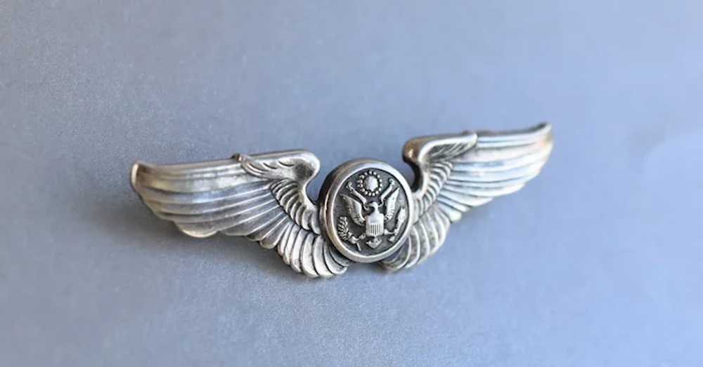 Vintage WW2 Era USA Army Air Crew Sterling Silver… - image 2