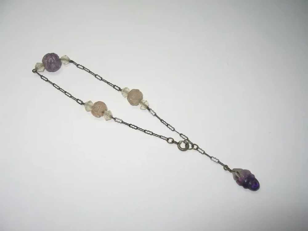 Antique Chinese Bracelet with Carved  Amethyst an… - image 2