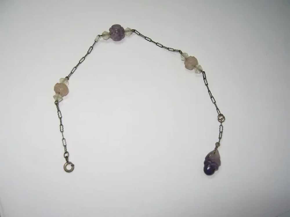 Antique Chinese Bracelet with Carved  Amethyst an… - image 3