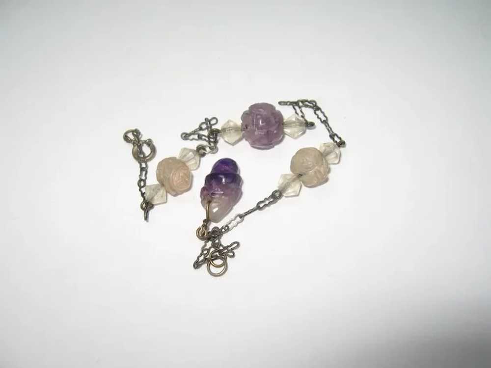 Antique Chinese Bracelet with Carved  Amethyst an… - image 7