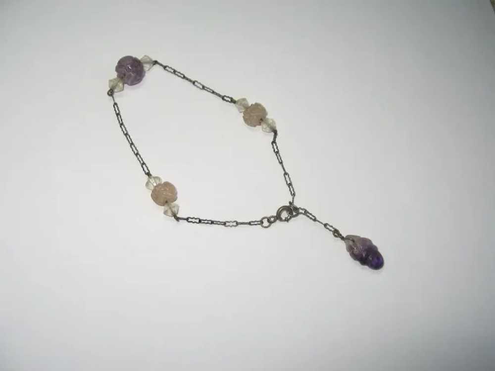 Antique Chinese Bracelet with Carved  Amethyst an… - image 8