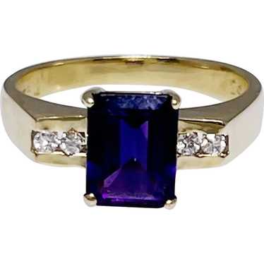 Fine Amethyst and Diamond Ring, 18kt gold, size 6 - image 1