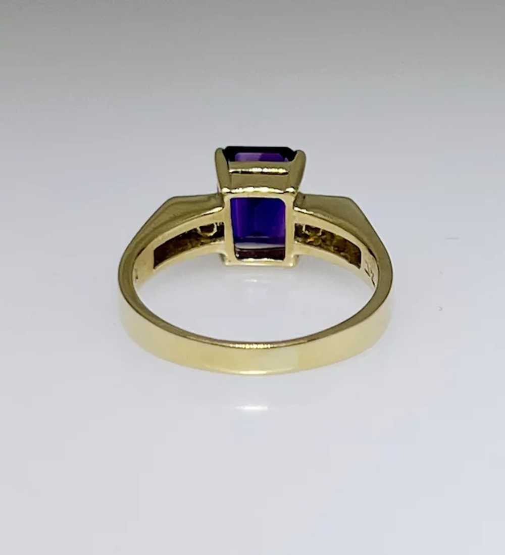 Fine Amethyst and Diamond Ring, 18kt gold, size 6 - image 3
