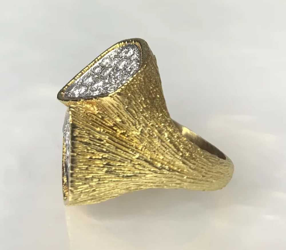 18K Yellow Gold Diamond Statement Ring - image 3