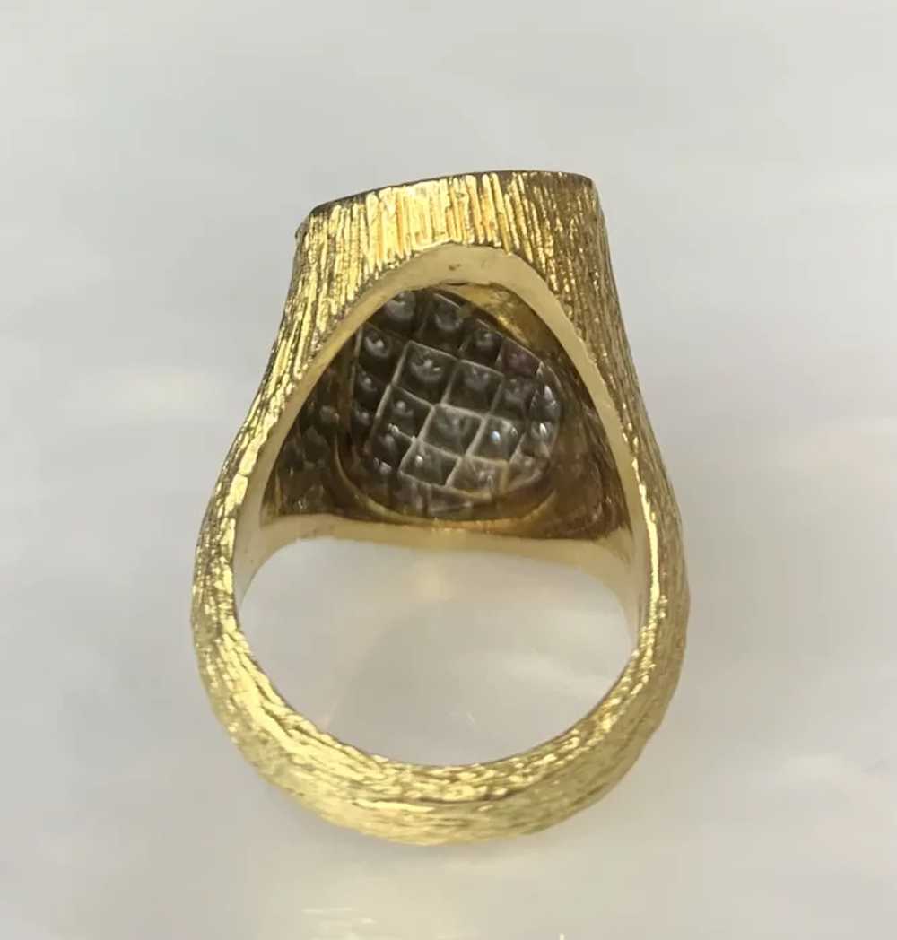 18K Yellow Gold Diamond Statement Ring - image 5