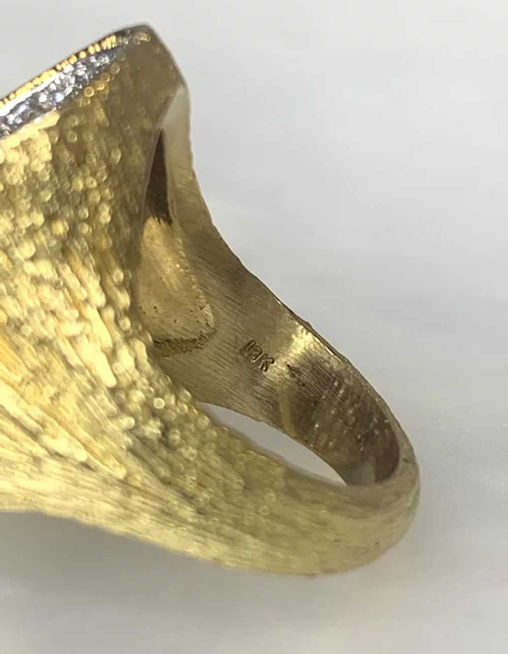 18K Yellow Gold Diamond Statement Ring - image 6