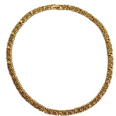 Byzantine Look Gold Tone Choker Necklace, 16"