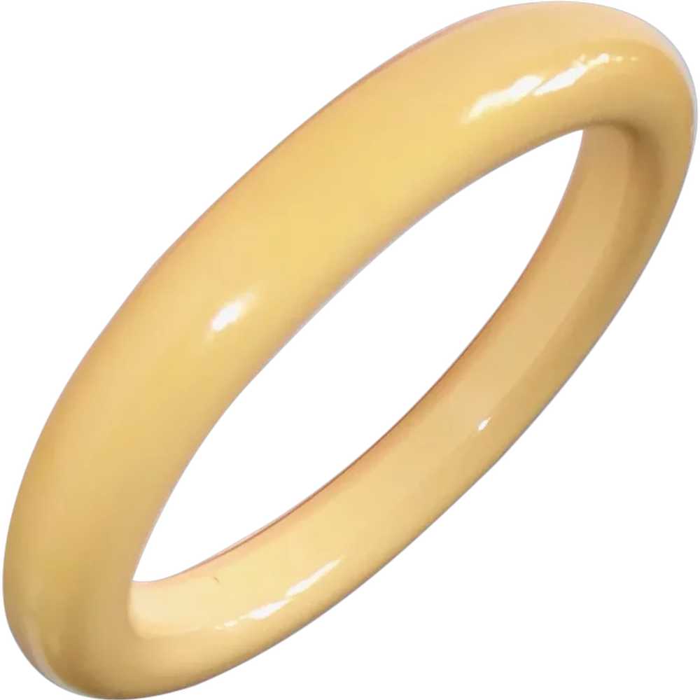 Bakelite Creamed Corn Chunky Bangle Bracelet - image 1