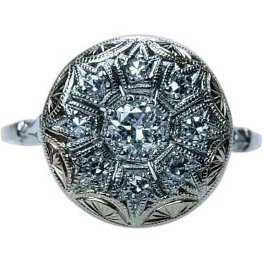 Antique Edwardian Old European Diamond Ring 14K G… - image 1