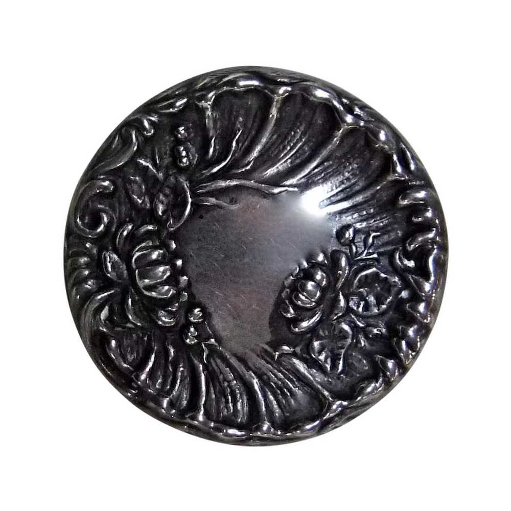 Antique Victorian Sterling Art Nouveau Floral Pin - image 1