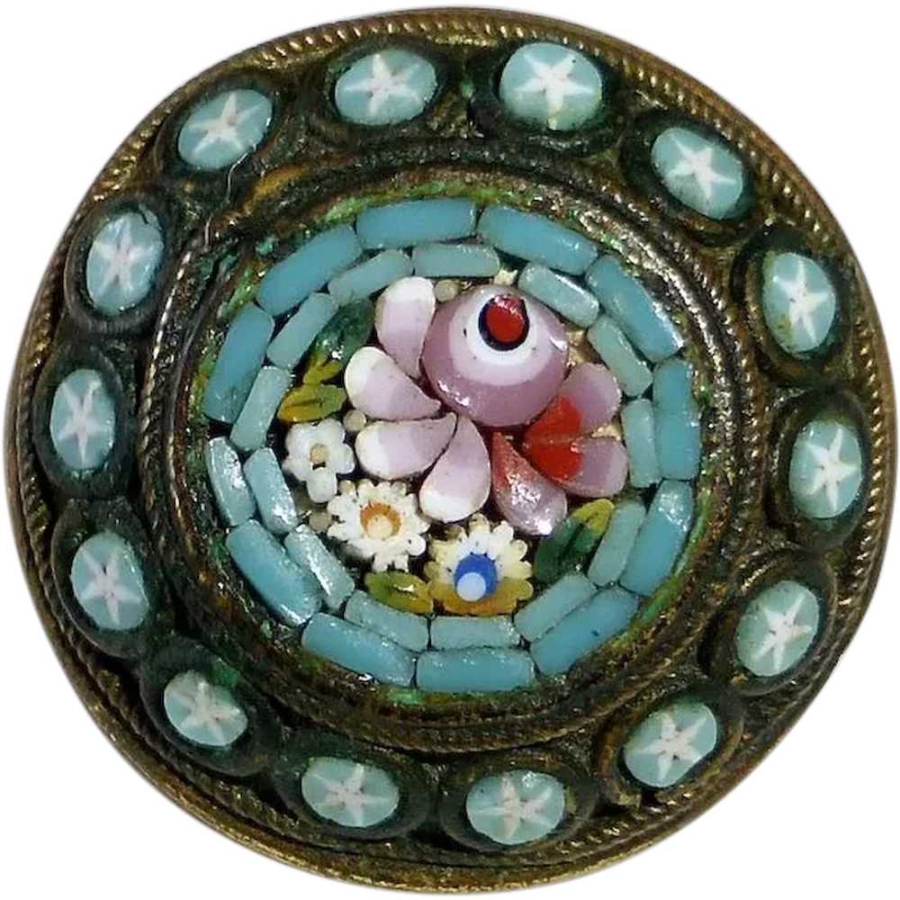 Italian Floral Diminutive Floral Mosaic Pin - image 1